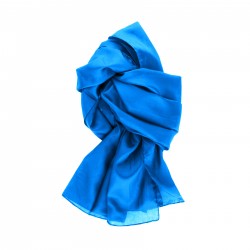 Seidenschal blau brillantblau 100% reine Seide 180x45cm