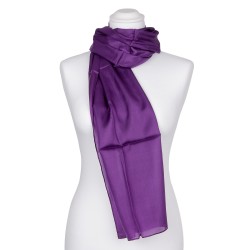 violetter Seidenschal 100% reine Seide lila 180x45cm Damen einfarbig