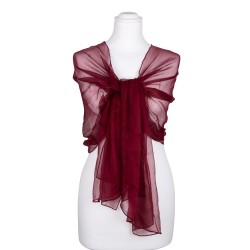 Seidenschal Chiffon bordeaux weinrot dunkelrot 100% reine Seide 180x55cm Seidentuch