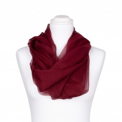 Seidenschal Chiffon Bordeaux Weinrot dunkelrot 100% reine Seide 180x55cm Damen