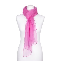 Seidenschal Chiffon altrosa rosa 100% reine Seide 180x55cm einfarbig