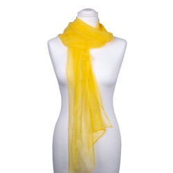 Seidenschal Chiffon gelb sonnenblumen 100% reine Seide 180x55cm Seidenstola