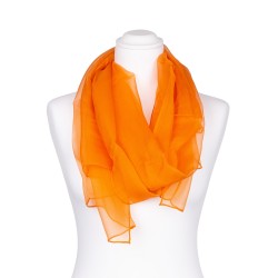 Chiffon Seidenschal Mandarine Orange 100% reine Seide 180x55cm