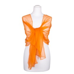 Chiffon Seidenschal Mandarine Orange 100% reine Seide 180x55cm Seidenstola