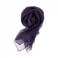 Chiffon-Seidenschal Nachtblau Marine 180x55cm einfarbig uni