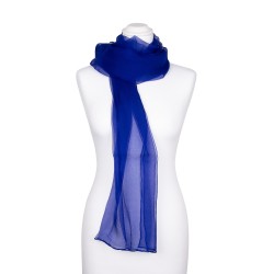 Seidenschal Chiffon royalblau dunkelblau 100% reine Seide 180x55cm einfarbig