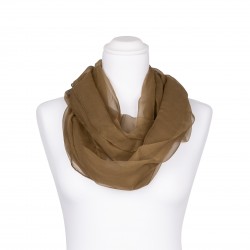 Chiffon-Seidenschal Khaki Grünbraun 100% reine Seide 180x55cm Damen