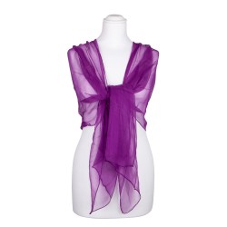 Seidenschal Chiffon Purpur-Violett100% reine Seide 180x55cm Seidenstola