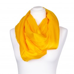 indisch gelber Seidenschal XXL 100% reine Seide 180x90cm Damen gelb einfarbig