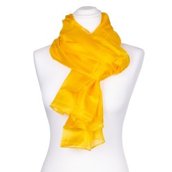 Seidenschal XXL indisch gelb 100% reine Seide 180x90cm Damen einfarbig