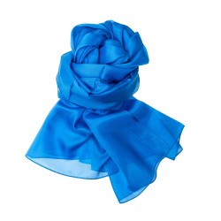Seidenschal Halstuch Schal XXL Brillantblau