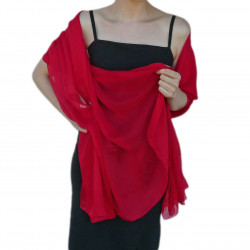 Seidenstola Seidenschal Chiffon Rot