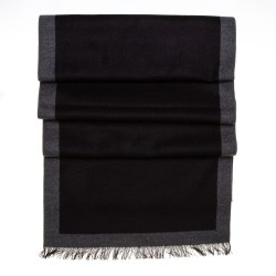 Seidenflanell Schal Halstuch grau schwarz Spiegelrahmen 180x30 cm reine Seide