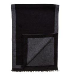 Seidenflanell Schal Halstuch grau schwarz Spiegelrahmen 180x30 cm reine Seide