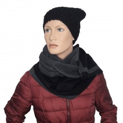 Seidenflanell Schal Halstuch grau schwarz Spiegelrahmen 180x30 cm reine Seide
