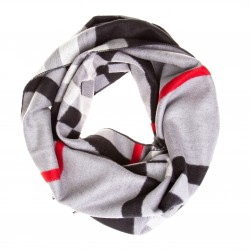 Seidenflanell Schal Halstuch kariert schwarz weiß rot 180x30 cm reine Seide