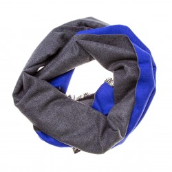 Seidenflanell Schal Halstuch grau blau 180x30 cm reine Seide
