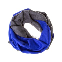 Seidenflanell Schal Halstuch grau blau 180x30 cm reine Seide