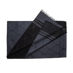 Schal Seidenflanell grau schwarz Diamant