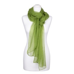 Seidenstola Chiffon grün hellgrün 100% reine Seide 230x55cm einfarbig