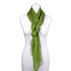 Seidenstola Chiffon grün hellgrün 100% reine Seide 230x55cm unifarben