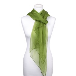 Seidenstola Chiffon grün hellgrün 100% reine Seide 230x55cm Damen