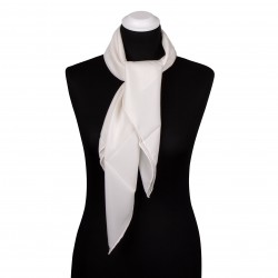 Seidentuch naturweiß weiß Crêpe de Chine 100% reine Seide 90x90cm uni einfarbig