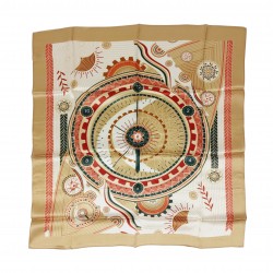 SPECIAL EDITION - Seidentuch Halstuch beige rot Grafikprint 