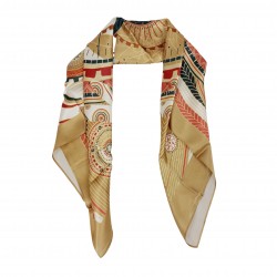 SPECIAL EDITION - Seidentuch Halstuch beige rot Grafikprint 