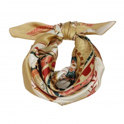 SPECIAL EDITION - Seidentuch Halstuch beige rot Grafikprint 