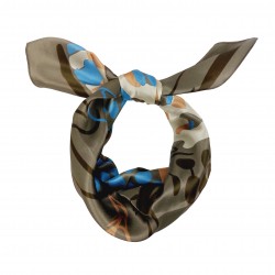 SPECIAL EDITION - Seidentuch Halstuch khaki orange blau Paintart 