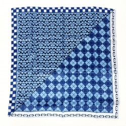 SPECIAL EDITION - Seidentuch Halstuch blau Patchwork