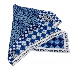 SPECIAL EDITION - Seidentuch Halstuch blau Patchwork