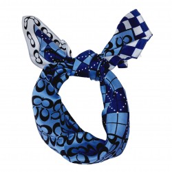 SPECIAL EDITION - Seidentuch Halstuch blau Patchwork