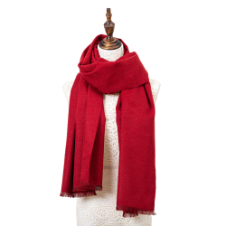 roter Winterschal XXL Seidenflanell Schal Stola 190x60cm 100% Seide