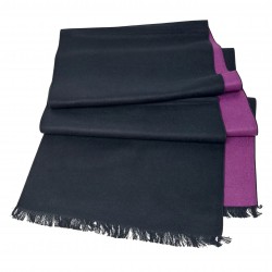 Winterschal Seidenflanell Schal schwarz flieder