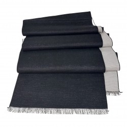 Winterschal Seidenflanell Schal schwarz naturweiß