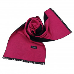 Winterschal Seidenflanell Schal schwarz pink
