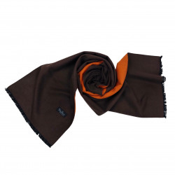 Winterschal Seidenflanell Schal braun orange