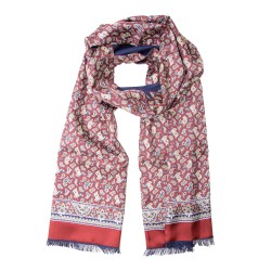 Herren Business-Schal Seidenflanell weinrot Paisley