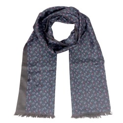 Business-Schal Seidenflanell grau Paisley