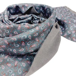 Business-Schal Seidenflanell grau Paisley
