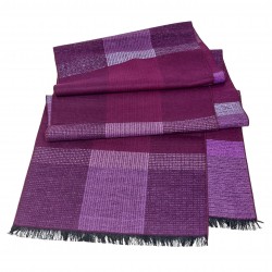 Schal Seidenflanell aubergine rosa kariert