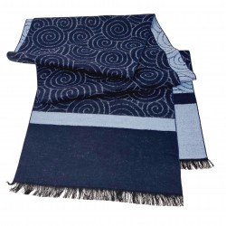 Winterschal Seidenflanell Spiralen blau hellblau
