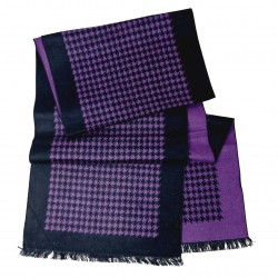 Schal Seidenflanell Hahnentritt schwarz violett