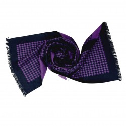 Schal Seidenflanell Hahnentritt schwarz violett