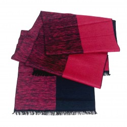 Schal Seidenflanell schwarz rot meliert