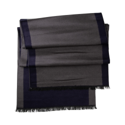 Schal Seidenflanell grau marineblau Spiegelrahmen