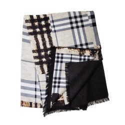 Winterschal XXL Seidenflanell Schal Stola braun Mustermix
