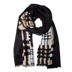 Winterschal XXL Seidenflanell Schal Stola braun Mustermix